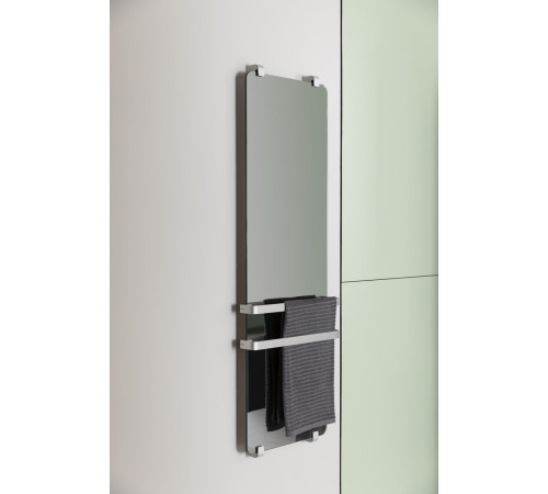 Полотенцесушитель электрический Allen Brau Infinity 100x44 с рейлингом и креплением, серебро браш
