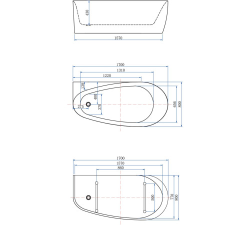 Акриловая ванна Allen Brau Priority 2 170x80 2.31002.21/PGM