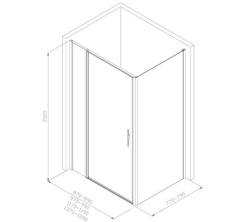 Душевой уголок Allen Brau Priority 90x80 3.31001.00 + 3.31013.00 хром